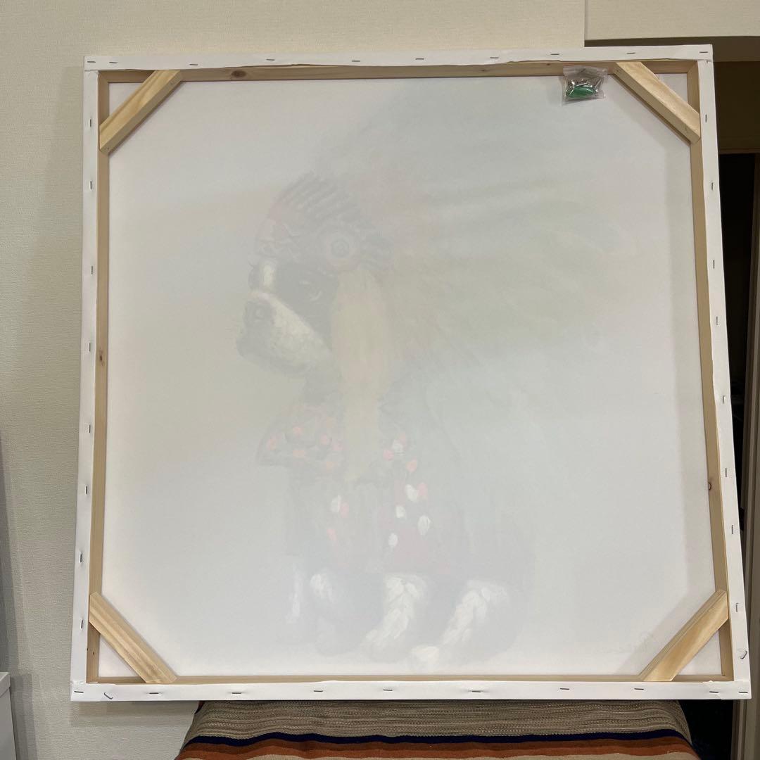 KARE ヘッドドレスドッグ80×80cm　キャンバスピクチャー　アート