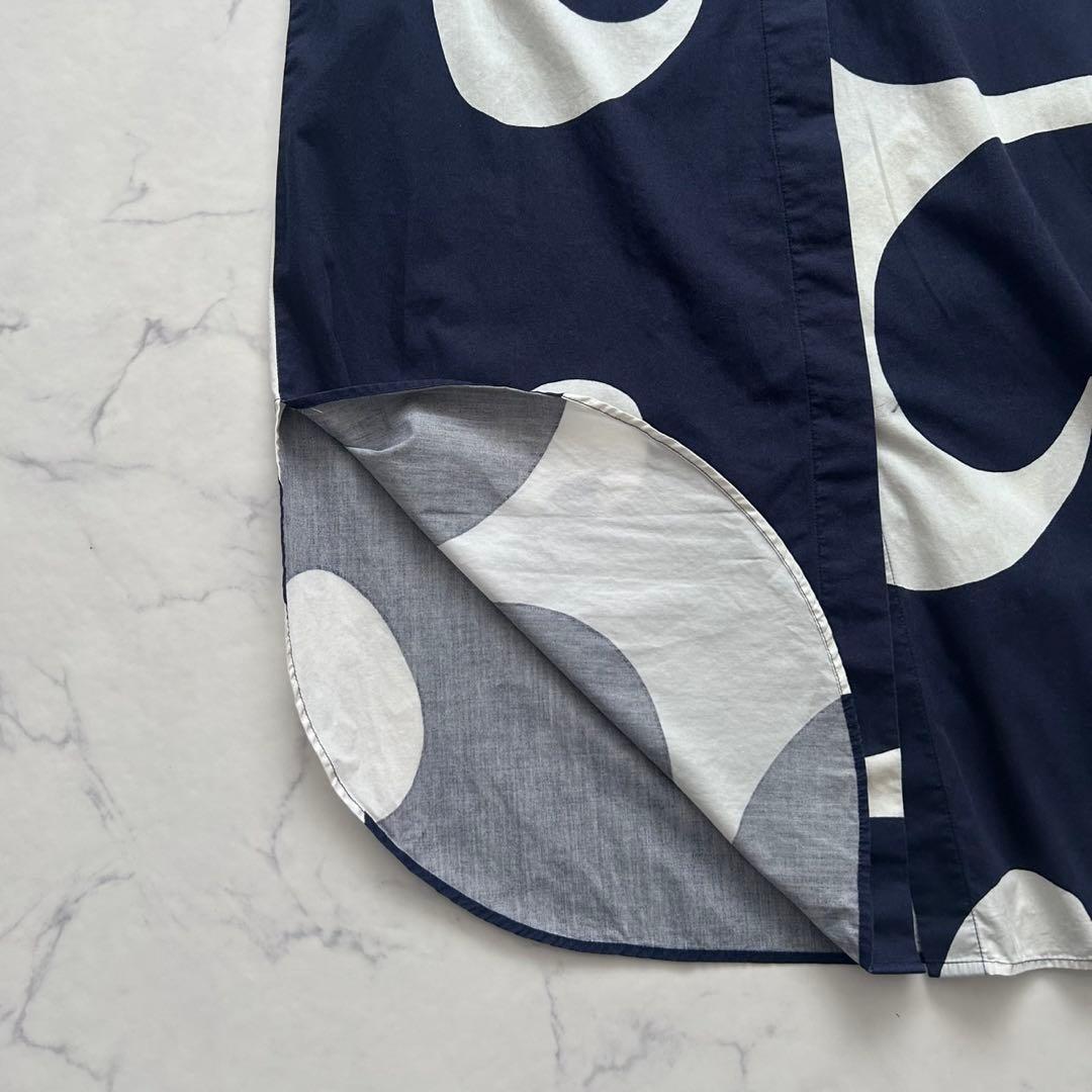 marimekko マリメッコ シャツワンピース　ロングシャツ　総柄