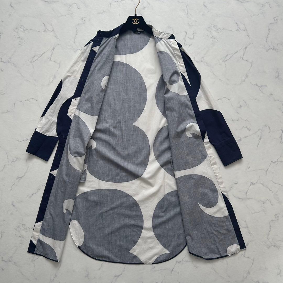 marimekko マリメッコ シャツワンピース　ロングシャツ　総柄