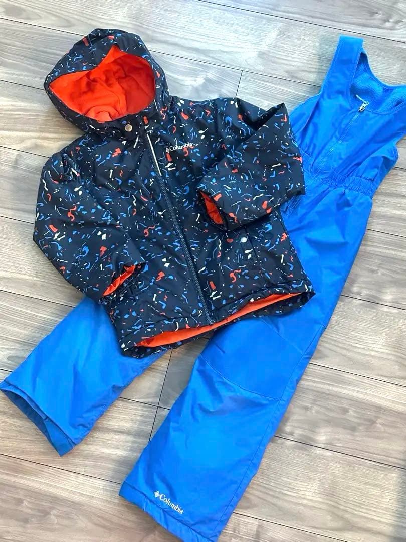 値下げ☆コロンビアColumbiaスキーウェア上下セット120 男の子　柄