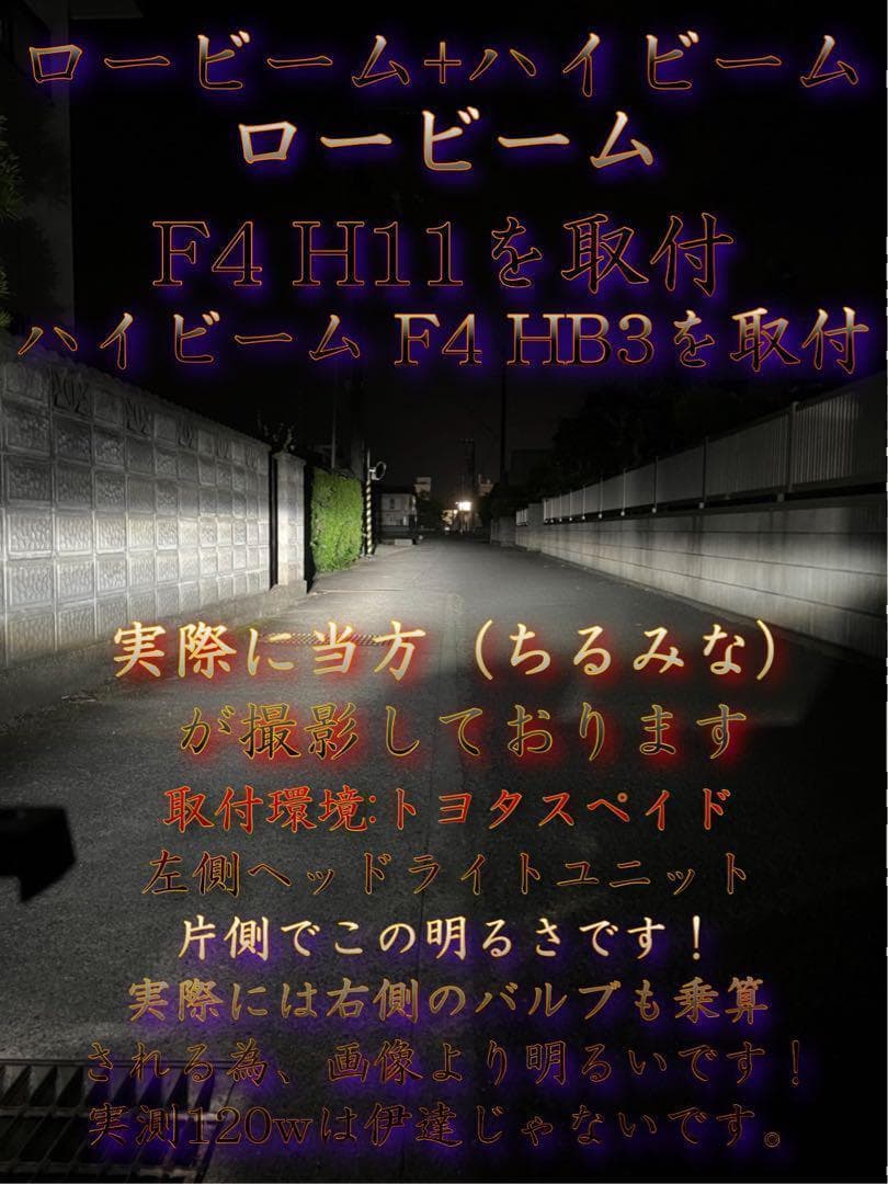 H11 LED 爆光 超高輝度 F4 ヘッドライト 120w フォグ 095