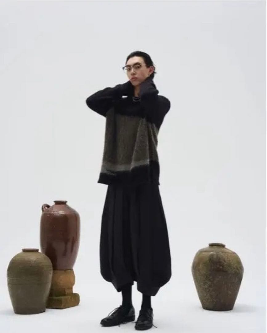 7440 37 1 ワイドパンツ カジュアルパンツ バルーンパンツ 9分丈パンツ