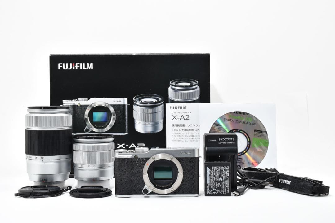 美品 フジフィルム FUJIFILM X-A2 ダブルレンズキット 1498
