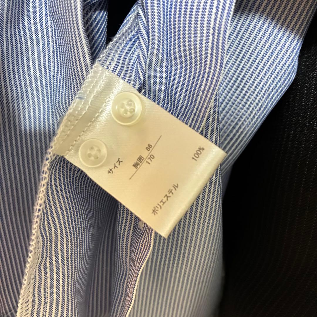 170cm ワンダーファクトリー　フォーマルスーツ　ブラックストライプ　卒業式