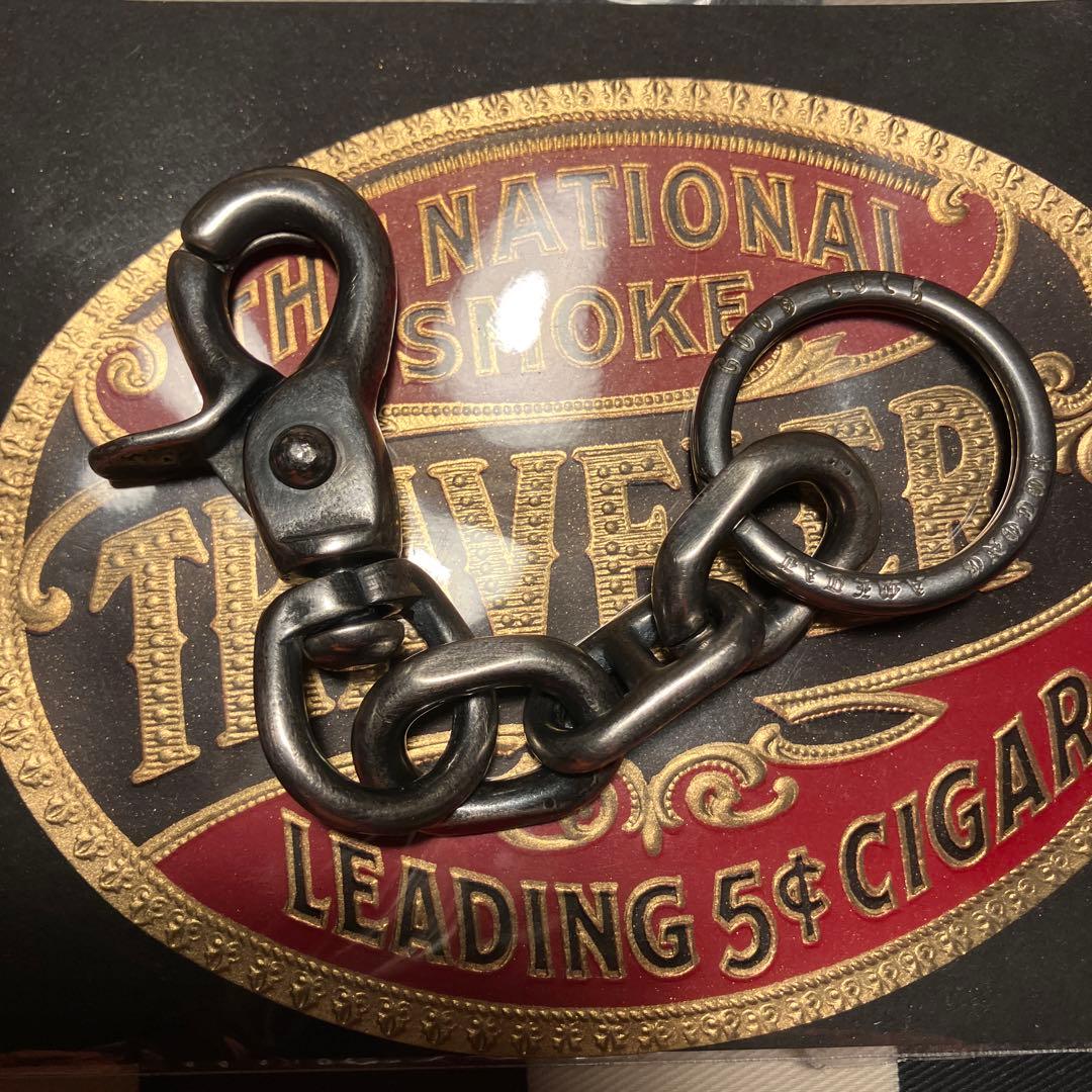 ブラス製　シルバーメッキキーチェーン　新品未使用！刻印入り二重リング付き