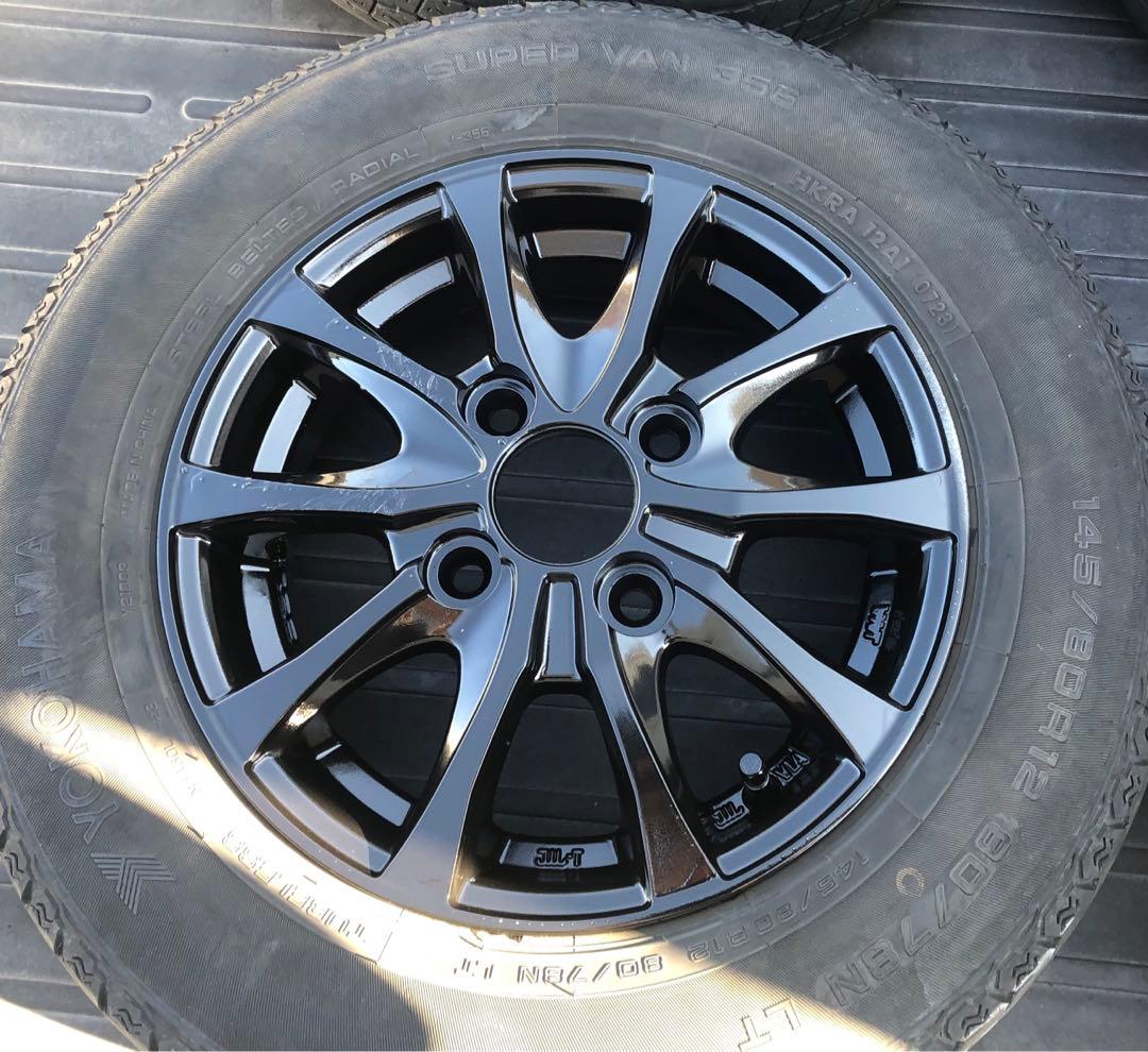 軽トラ・軽バン用　サマータイヤ　アルミホイール４本セット