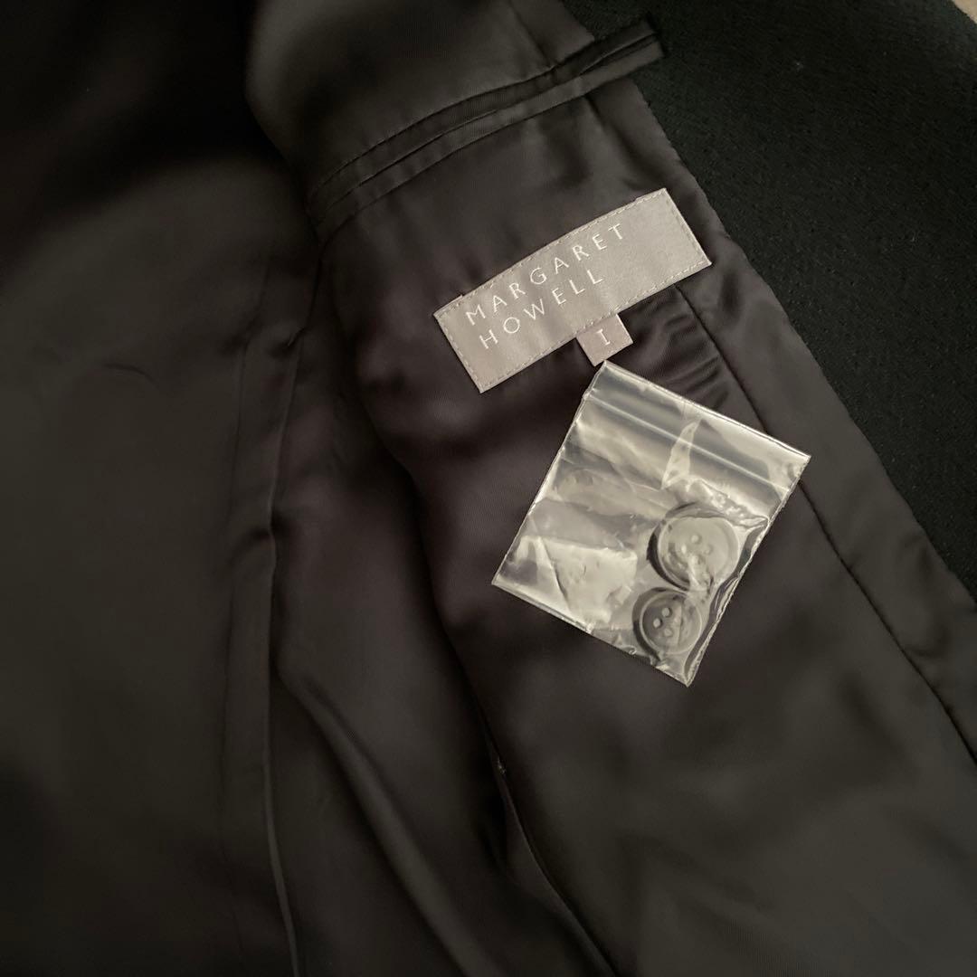 MARGARET HOWELL ブラック ヘリンボーン テーラードジャケット S