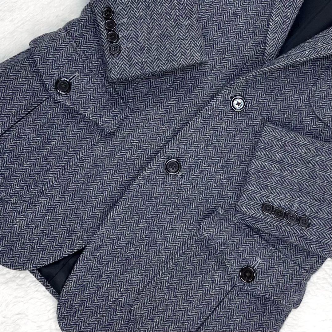 【こー様】バーバリーブラックレーベル ヘリンボーン ツイードブレザー ジレ付き