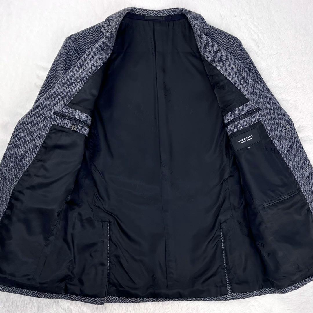 【こー様】バーバリーブラックレーベル ヘリンボーン ツイードブレザー ジレ付き