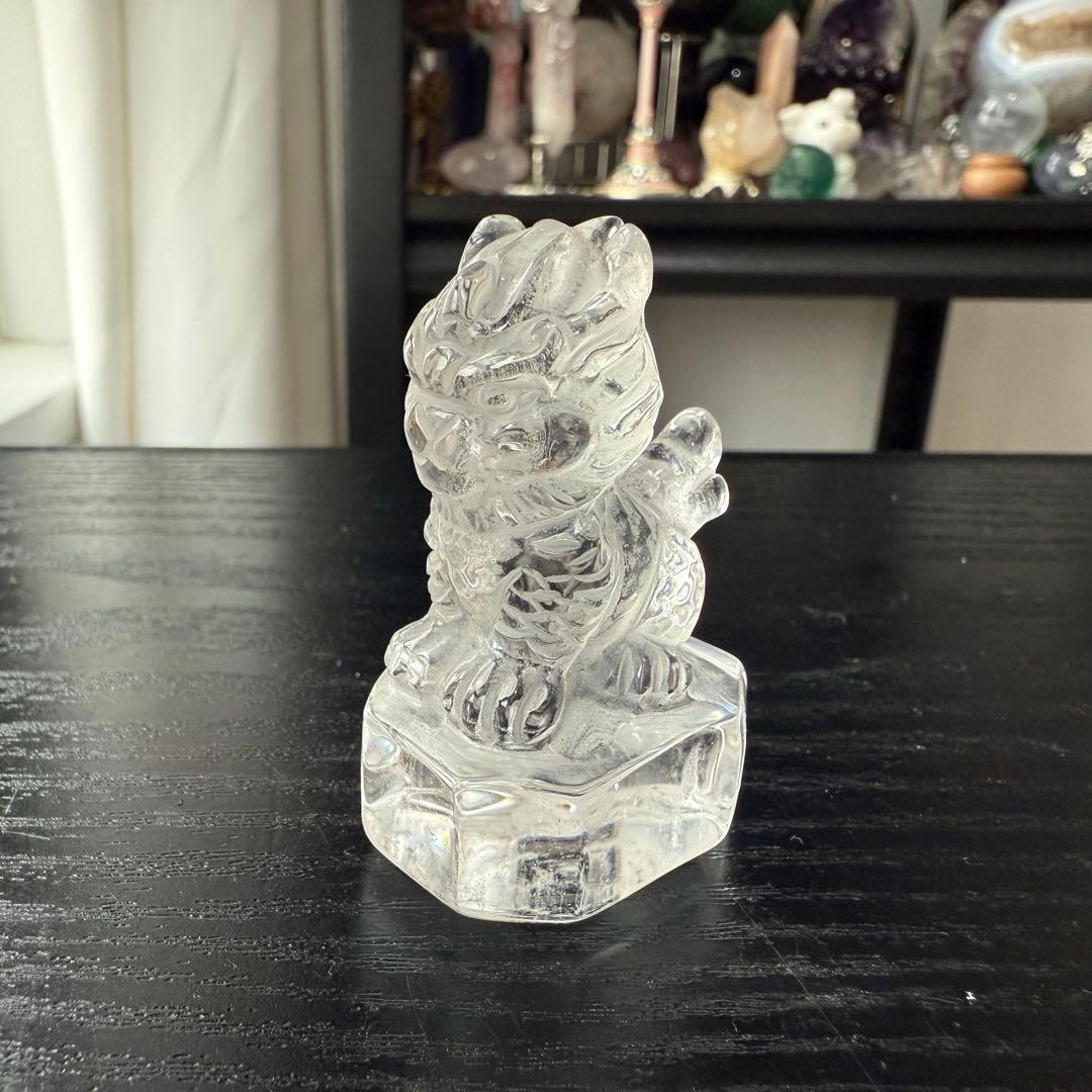 【❣️❣️❣️Aceth】天然石水晶の麒麟　置物　彫物NO.011904