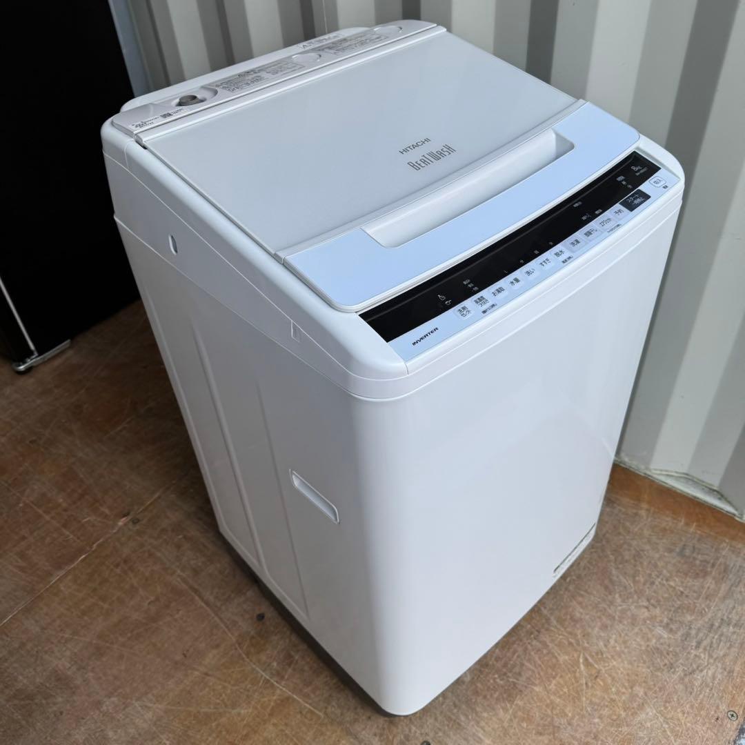 46⭐️2019年製★日立　洗濯機　8KG インバーター　大型　一人暮らし