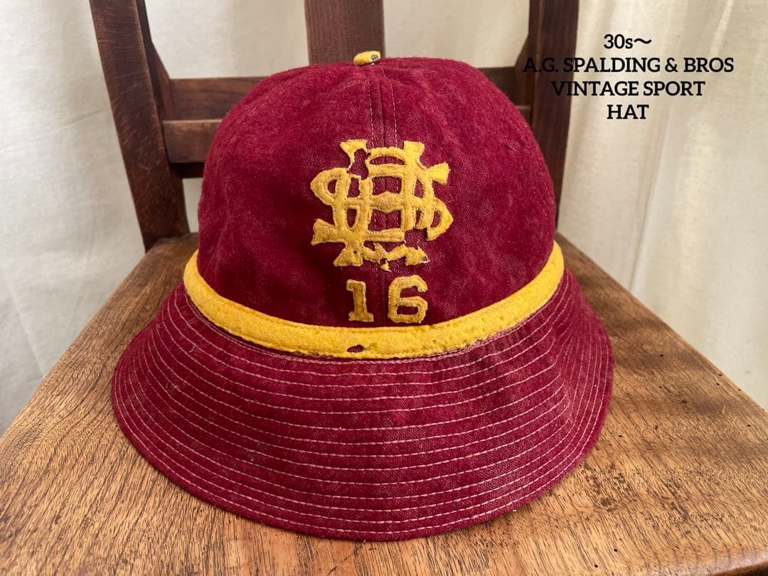 【A.G.SPALDING & BROS 】 30s〜 ウール スポーツハット