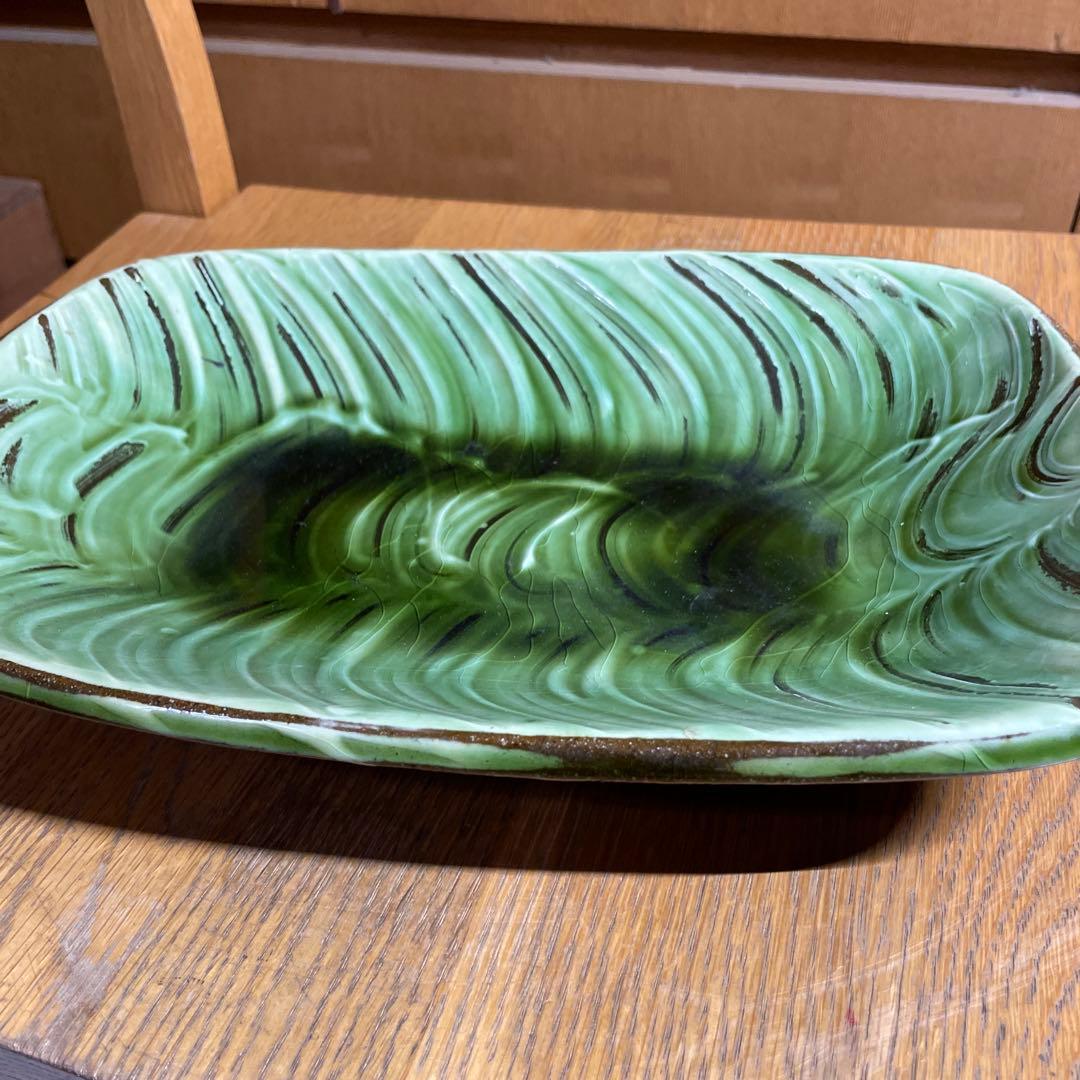 布志名焼　スリップウェア　長皿　箱なし