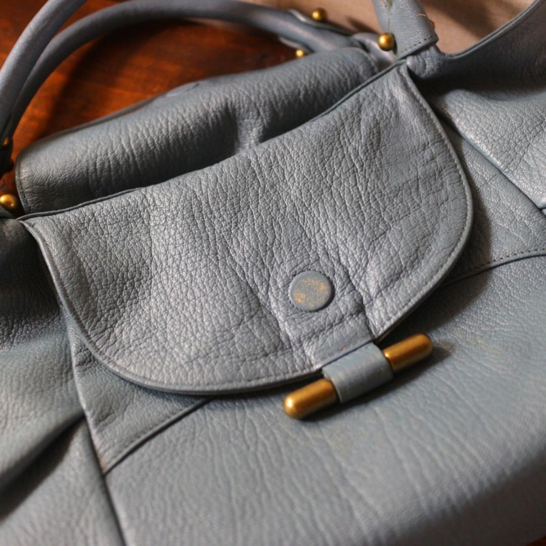 美品 TOFF&LOADSTONE 本革 バッグ スモーキーブルー