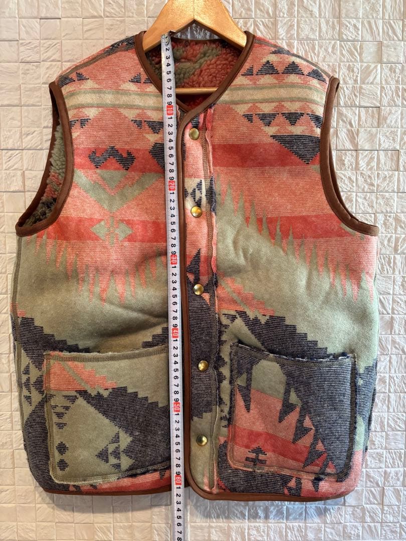 キャピタル KAPITAL ボアライニング ベスト ネイティブ柄