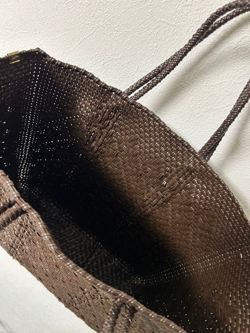 レトラ　メルカドバッグ　ブラウン 編み込み かごバッグ