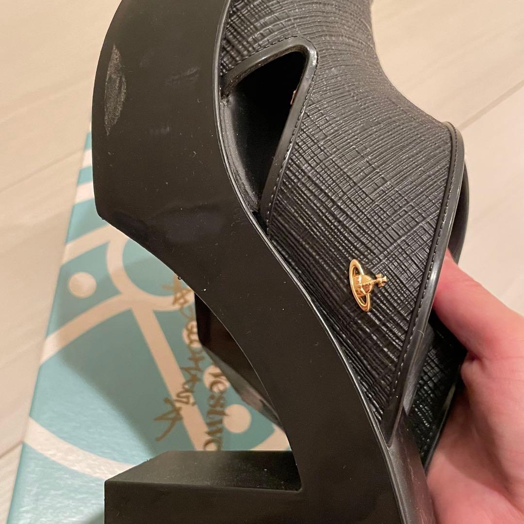 ヴィヴィアンウエストウッド×メリッサ　ブラックミュール（数回使用）24センチ