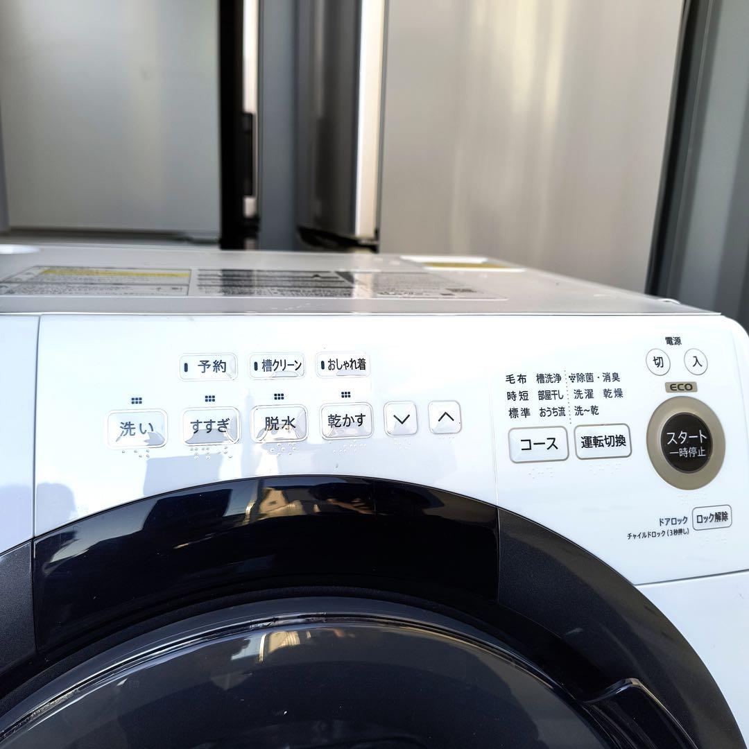 86運搬取付無料！おしゃれホワイト・純正SHARPのドラム式洗濯機！美品完全動作