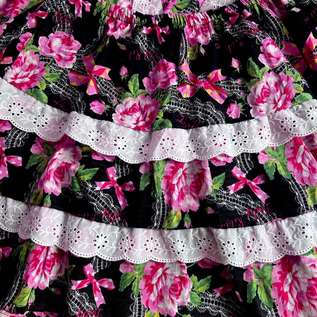 新品♡浴衣ドレス帯付き♡平成ギャル姫系♡バラリボン140150黒マイメロ地雷量産