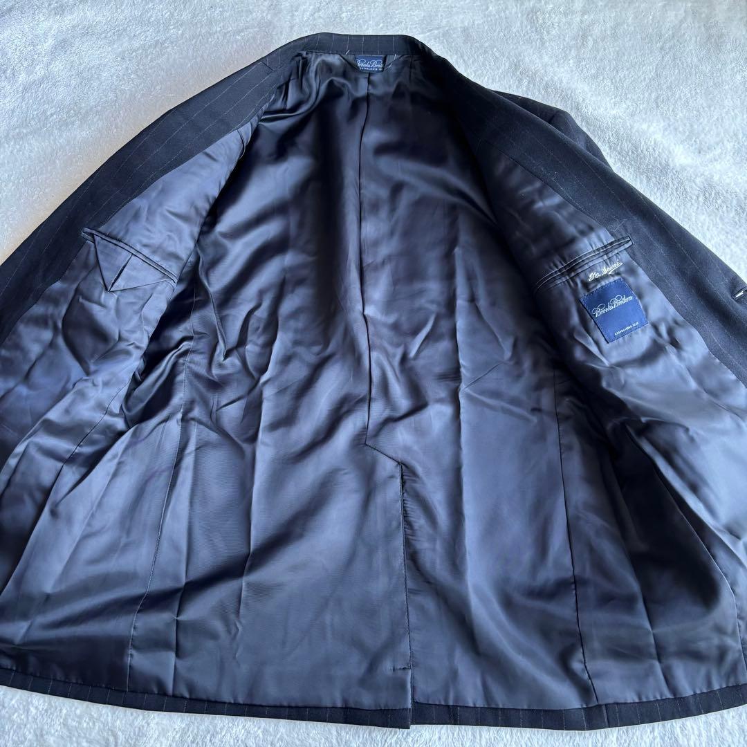 ✨️美品 ブルックスブラザーズ ストライプ スーツ ブラック XL セットアップ