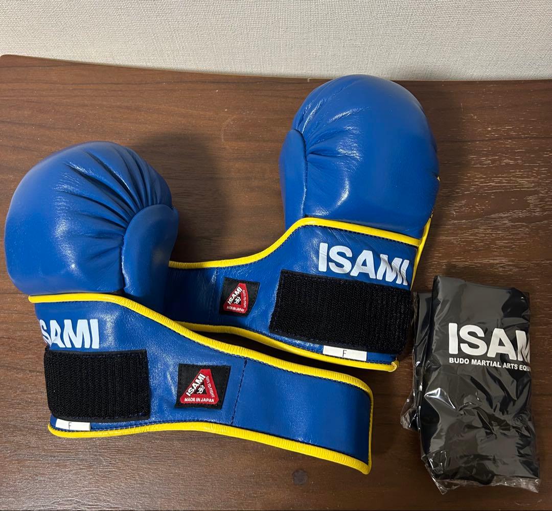 【定価¥19,140】ISAMI パウンドグローブ 青黄 フリーサイズ 袋付き
