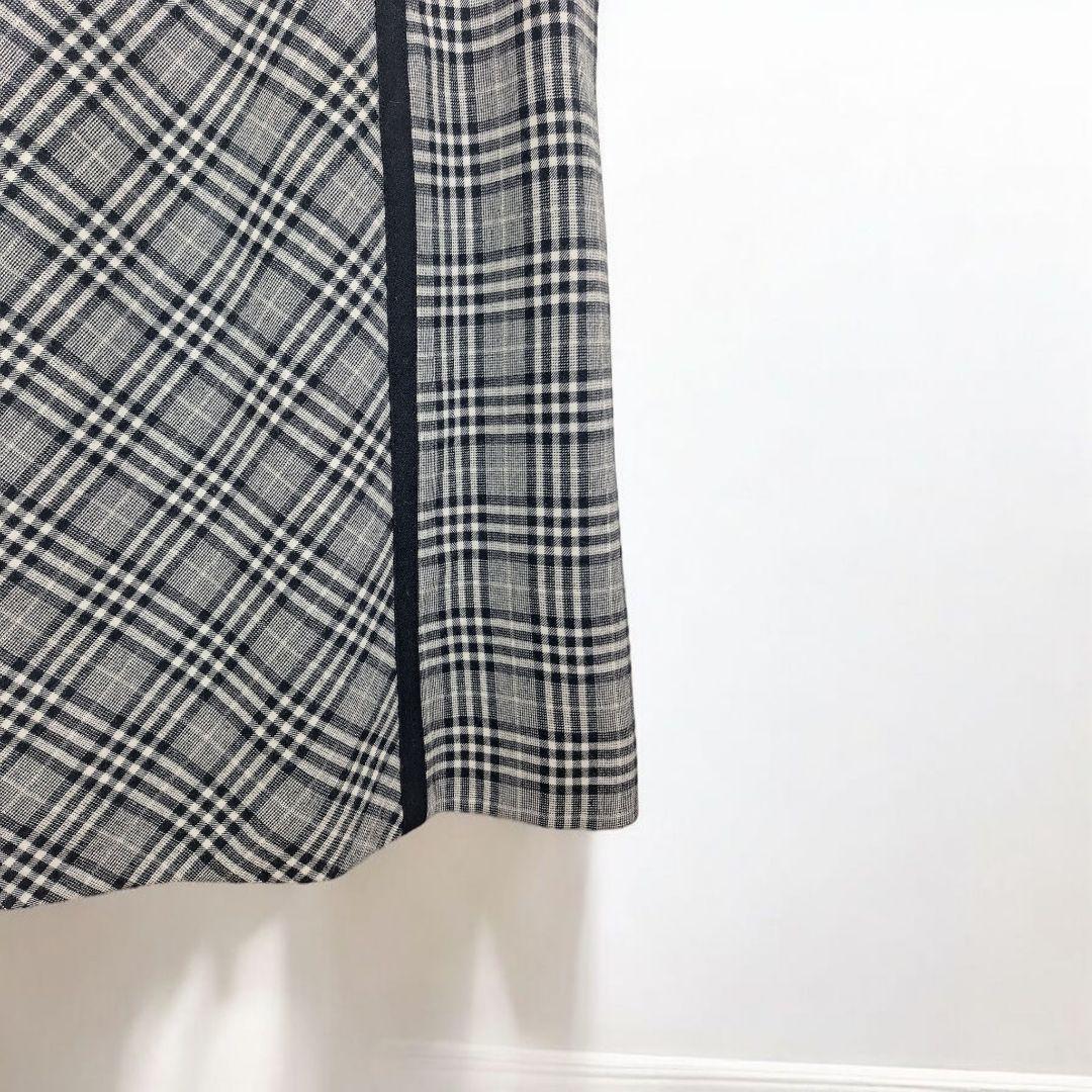 美品(13+) Leilian モノトーンチェックジャンパースカートワンピース