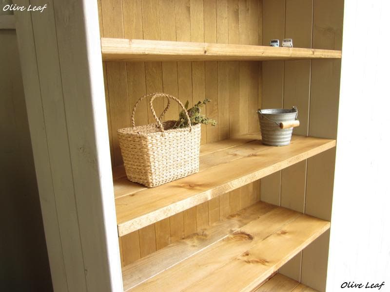 サイズ、デザインオーダー可！幅広6段カップボードW82●シャビーブラウン受注製作