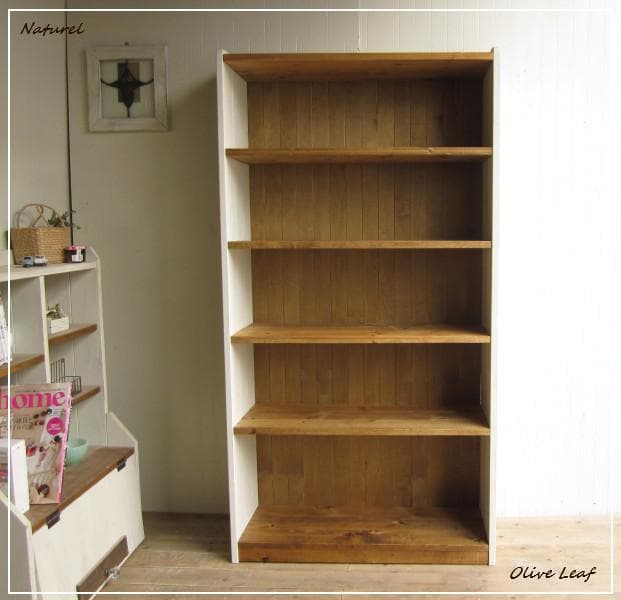 サイズ、デザインオーダー可！幅広6段カップボードW82●シャビーブラウン受注製作