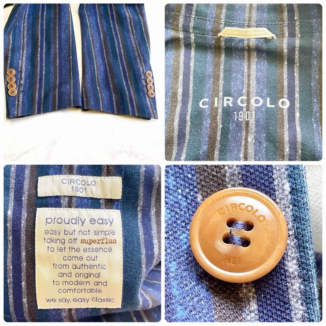 チルコロ1901 テーラードジャケット ストライプ ジャージー素材 50 XL