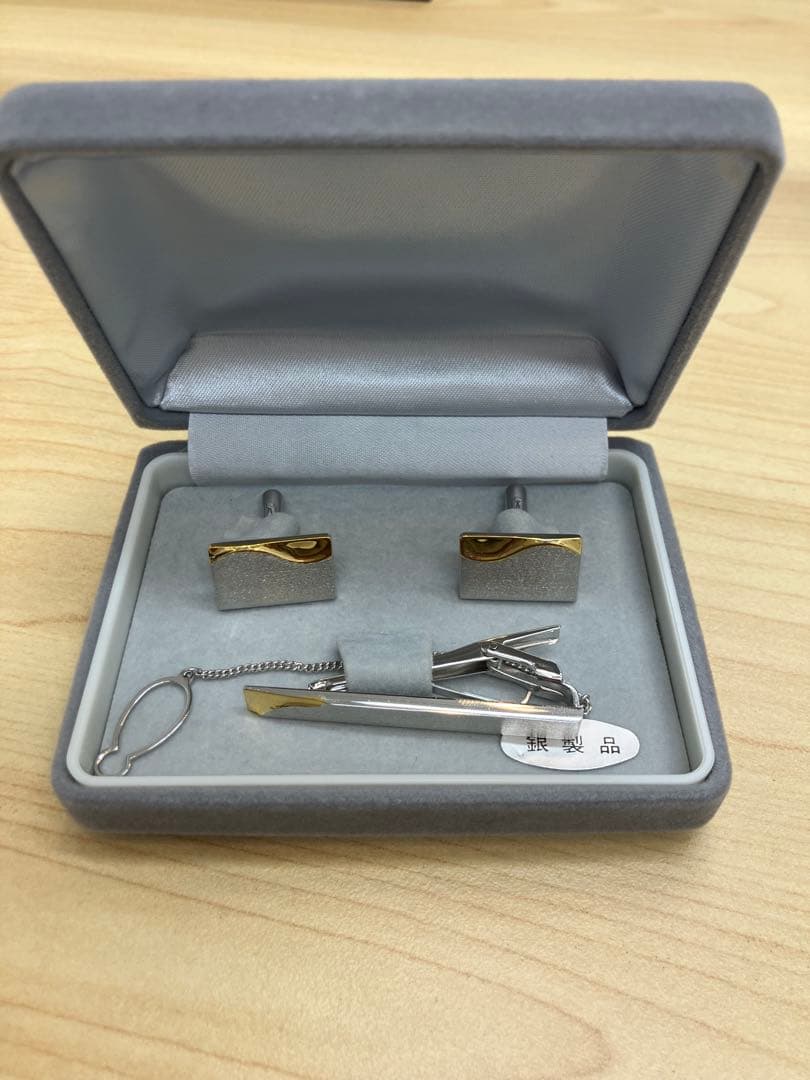 シルバー925 ゴールドシルバー カフリンクス