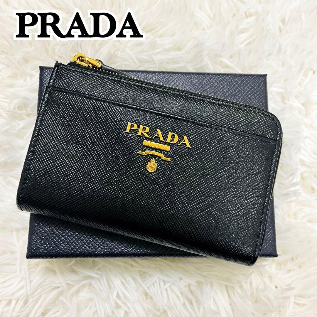 極美✨付属完備✨PRADA キーリング付 キーケース ケース ブラック