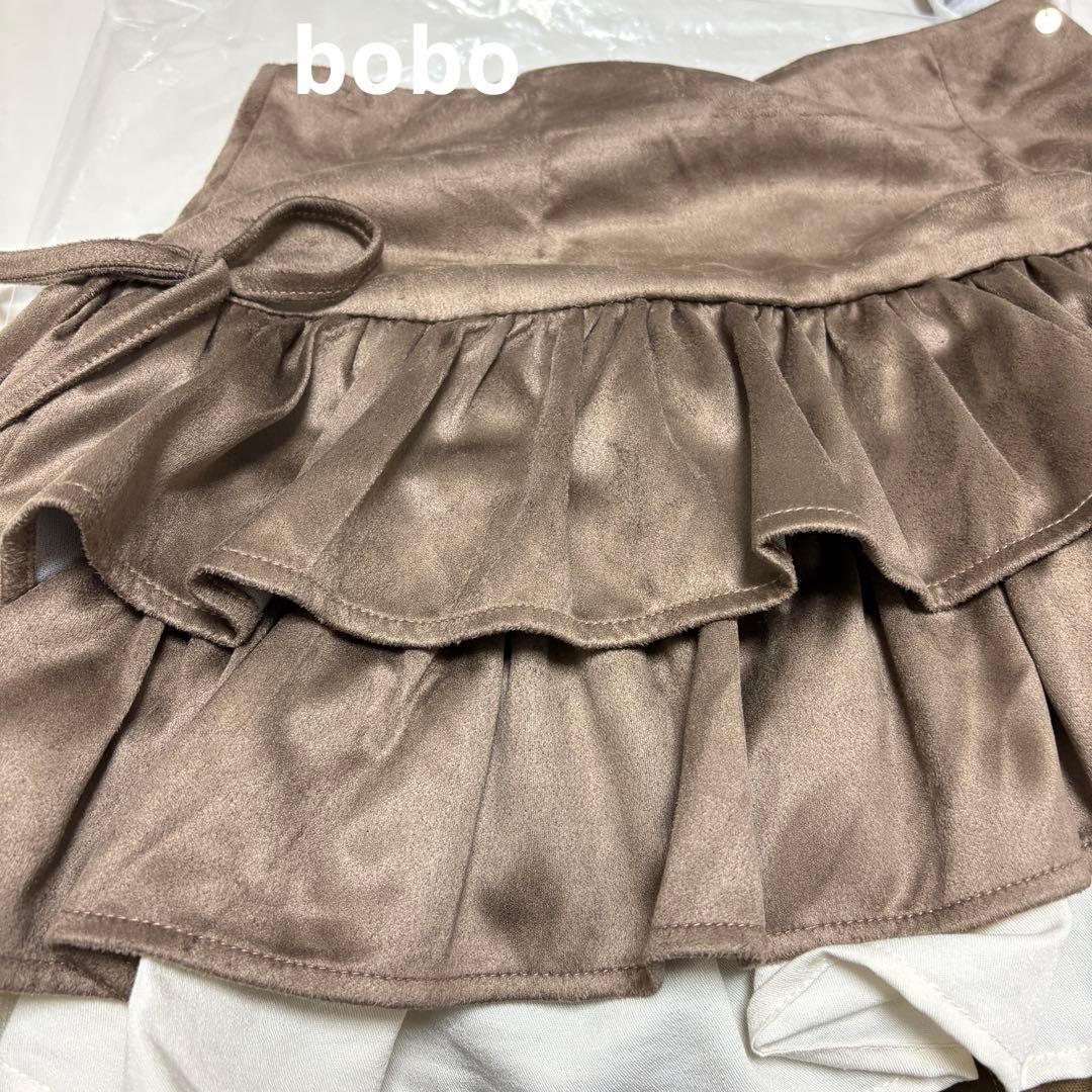 andmary Mel gather skirt brown Mサイズ