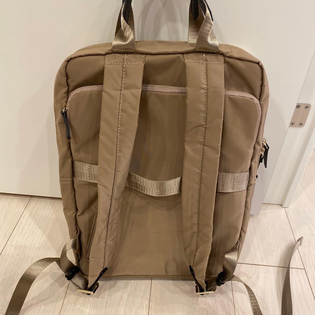 ace ベージュ ビジネスバッグ 2つのジッパー付き