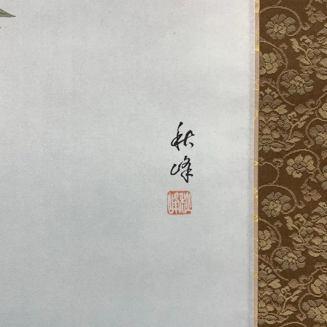 掛軸 秋峰 夜桜 共箱 春 月 満月 花 桜 5-14