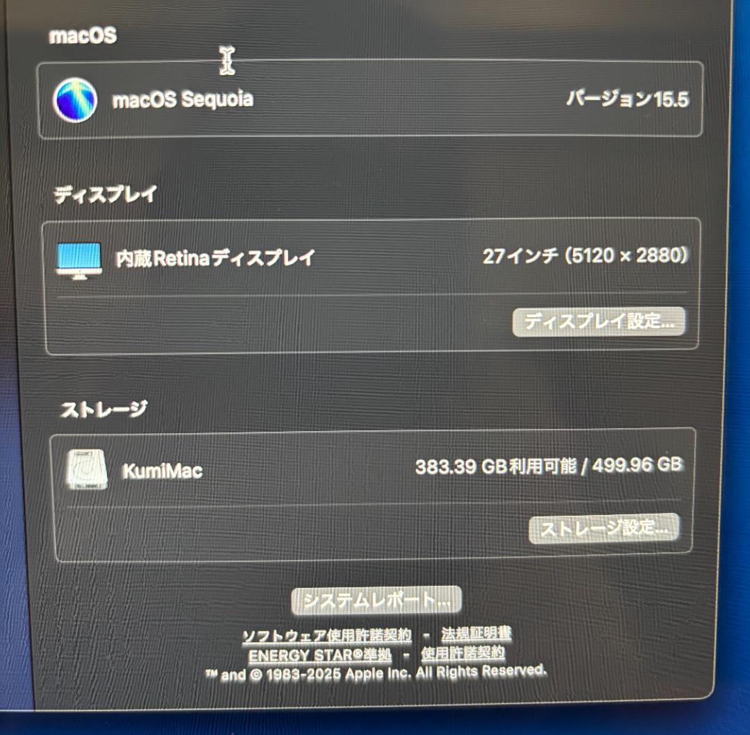 Macデスクトップ iMac Retina 5K, 27-inch, 2019 128GB