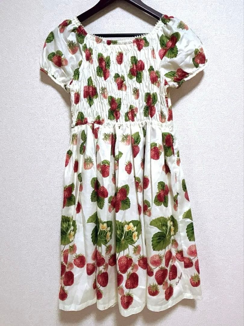 【未使用】ルルゲッタ Sweet Strawberry いちご柄 半袖ワンピース
