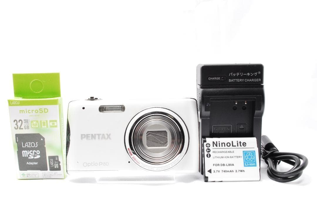 PENTAX Optio P80 ✨ホワイト✨コンパクトデジタルカメラ