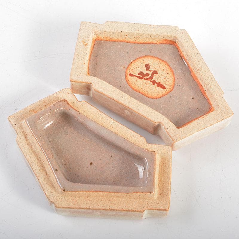 Shu 　松林豊斎作　千代結　香合　共布　堀内宗心極め箱　M　R5989