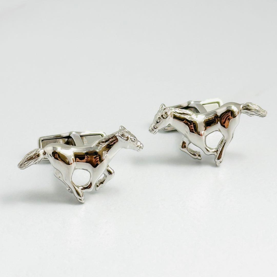 未使用級　希少　Dunhill ホース　カフス　925 馬　アニマル　シルバー