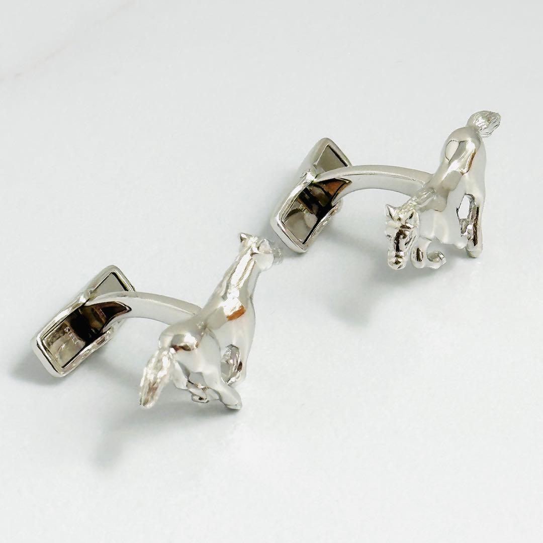 未使用級　希少　Dunhill ホース　カフス　925 馬　アニマル　シルバー