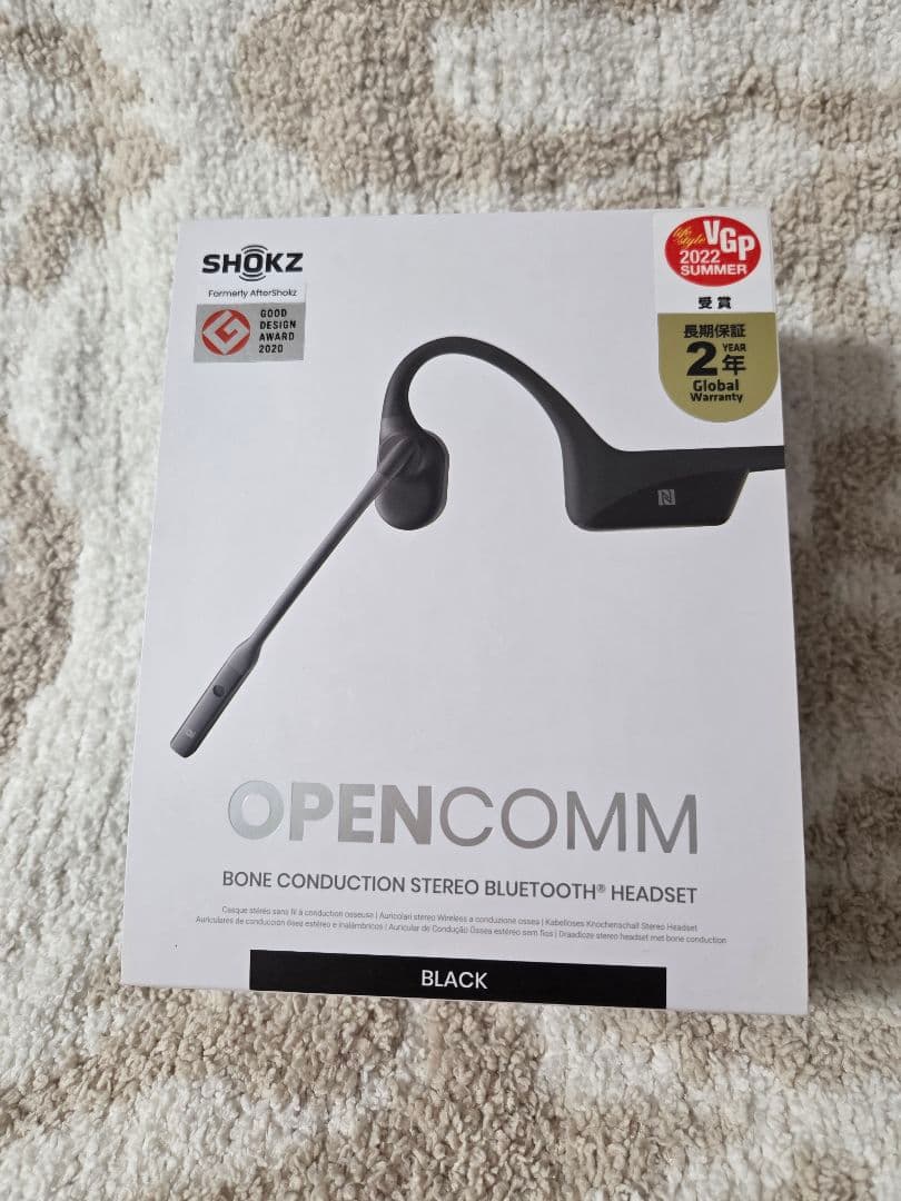 SHOKZ OPENCOMM 骨伝導ワイヤレスヘッドセット ブラック