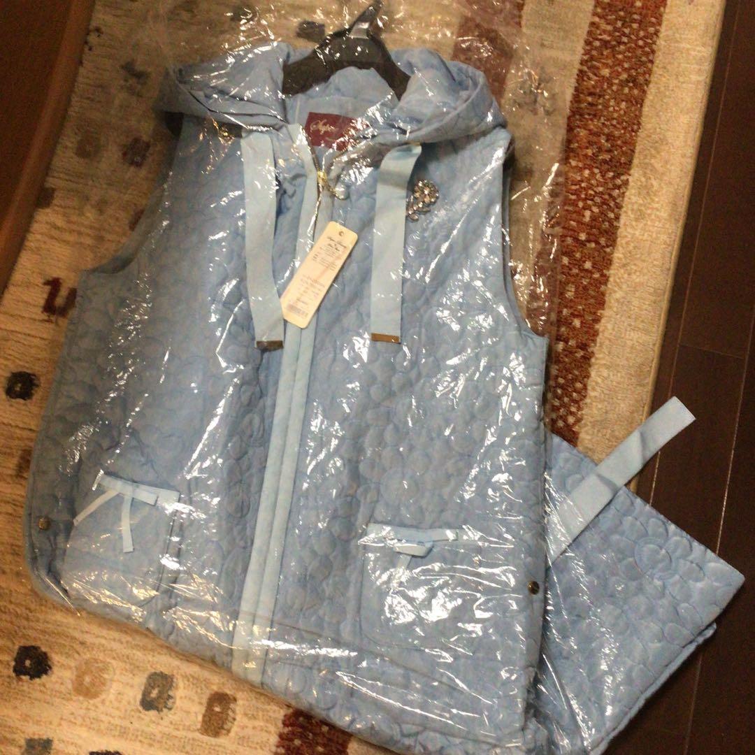 極美品❤️super beautyフラワーキルティングロングベスト　大きいサイズ