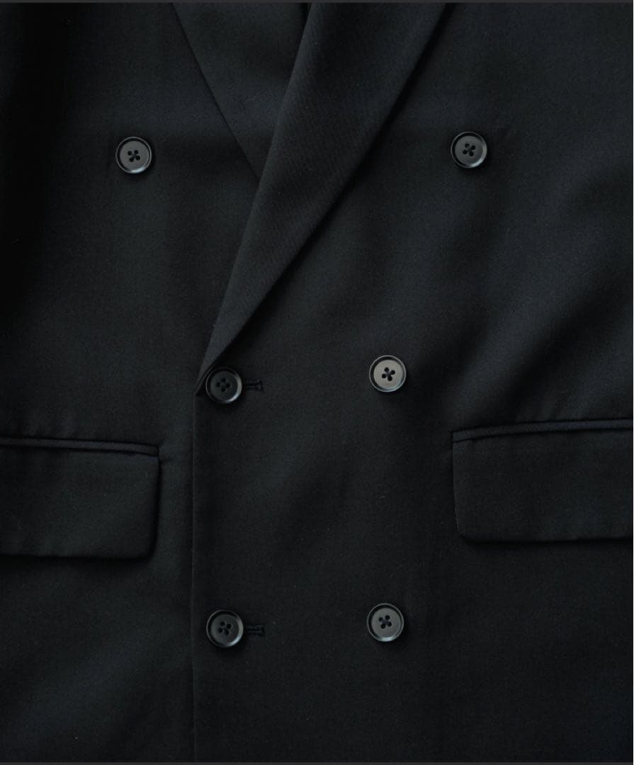 【24aw 完売モデル】テーラードジャケット　ブラック　ダブル ピークドラペル