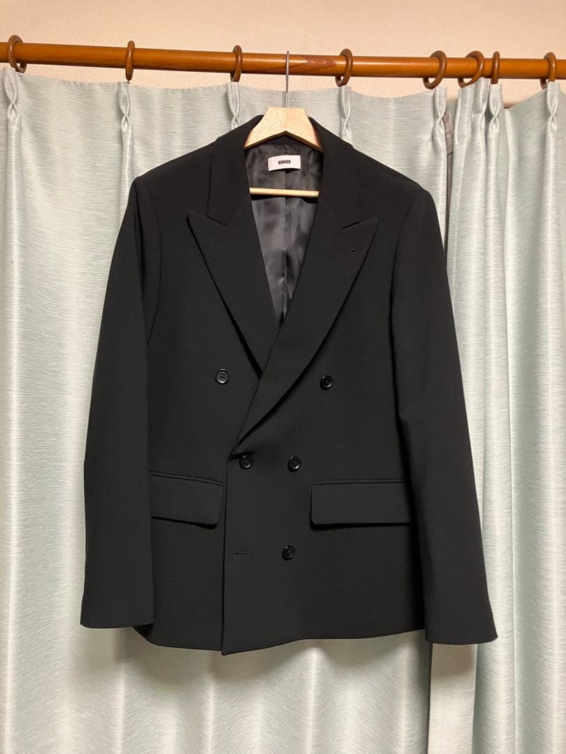 【24aw 完売モデル】テーラードジャケット　ブラック　ダブル ピークドラペル