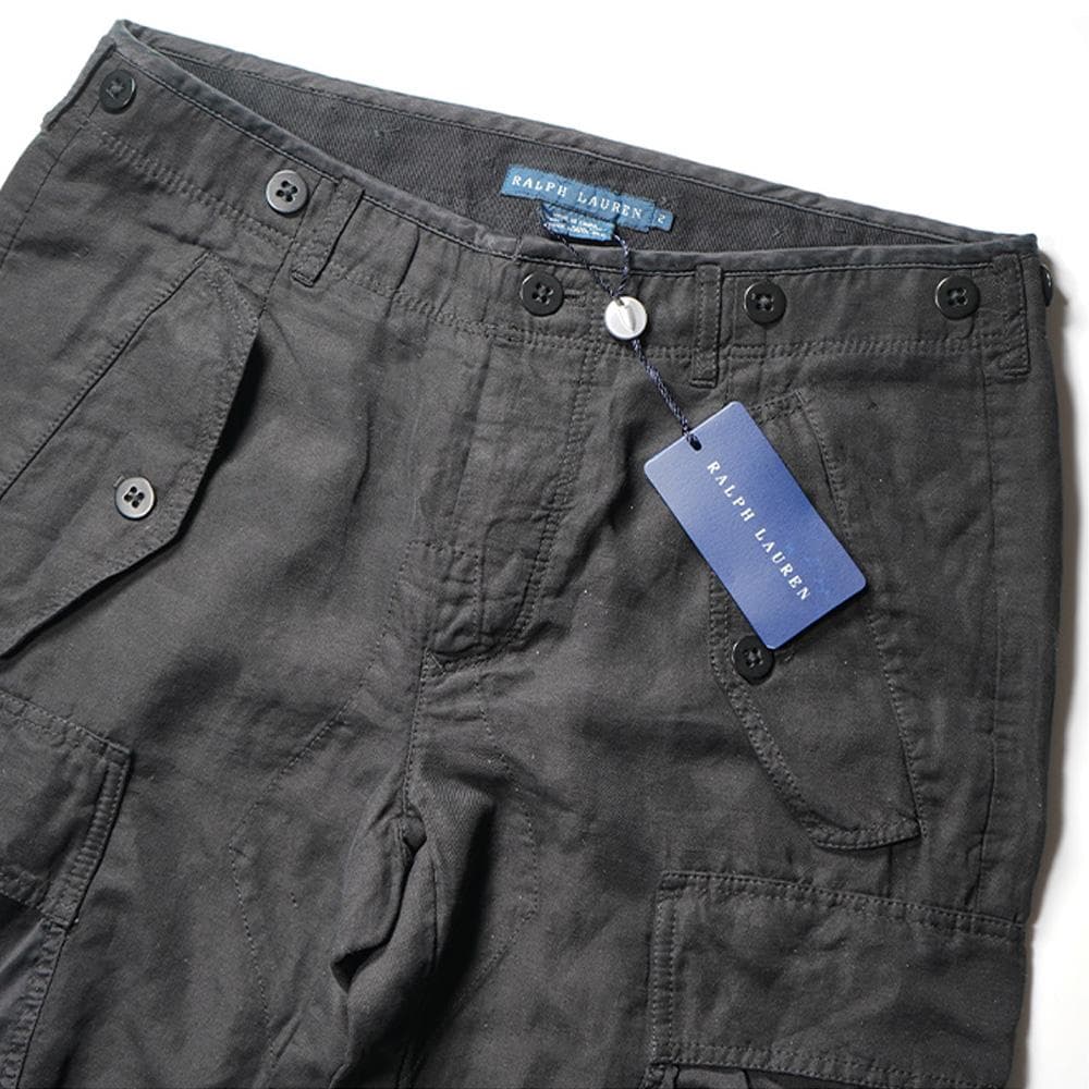 難あり 新品 RALPH LAUREN ラルフローレン シルクリネンカーゴパンツ