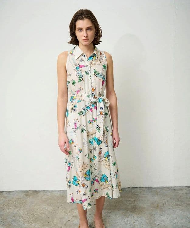 美品・36サイズ★GRACE CLASS　バックコンシャスプリントワンピース