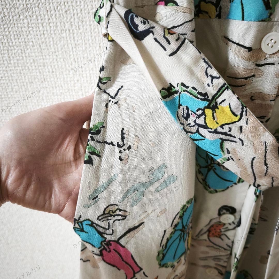 美品・36サイズ★GRACE CLASS　バックコンシャスプリントワンピース