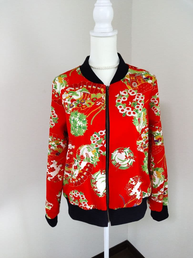 着物リメイク ブルゾン、スカジャン