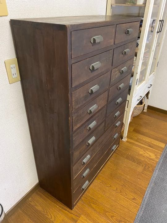 古道具　15杯チェスト　昭和初期レトロ