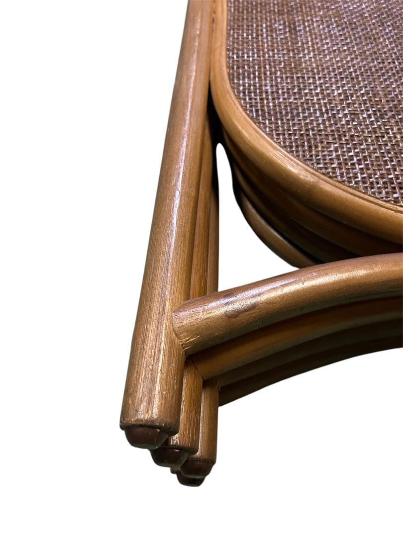 籐 ラタン 4連パーテーション 間仕切り 衝立 エスニック 昭和レトロ